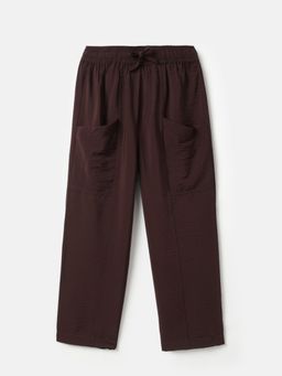 United Colors of Benetton - Maroon Lyocell Solid Trouser