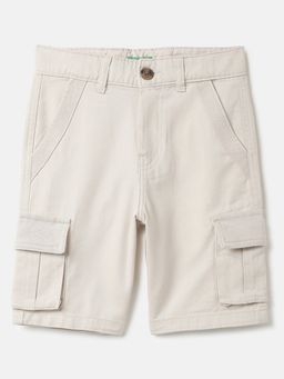 United Colors of Benetton - Beige Pure Cotton Solid Shorts