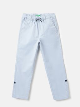 United Colors of Benetton - Blue Cotton Blend Solid Trouser