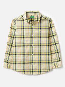 United Colors of Benetton - Yellow Lyocell Checks Shirt