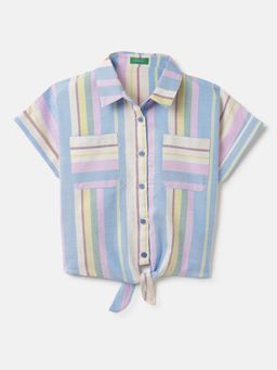 United Colors of Benetton - Blue Pure Cotton Stripes Top
