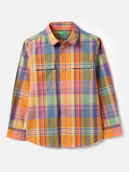 United Colors of Benetton - Multi-Color Pure Cotton Checks Shirt