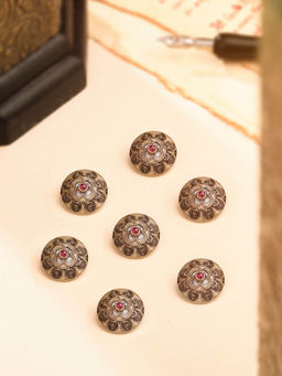 Cosa Nostraa - Gold & Rouge Buttons (Pack of 7)