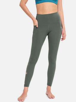 CULT - Dark Grey Polyester Yoga Tights with Side Pocket