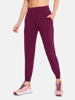 CULT - Maroon Solid Active Cotton Joggers with Pockets
