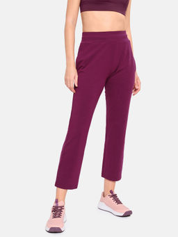 CULT - Maroon Solid Regular Track Pants with Pockets