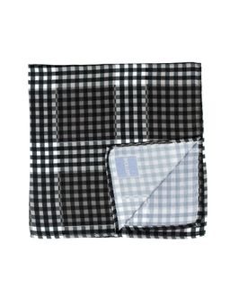 PELUCHE - Silk Checkered Design Pocket Square For Men Black