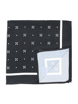 PELUCHE - Silk Floral Print Pocket Square For Men Black