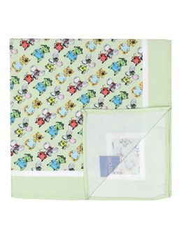 PELUCHE - Cartoon Character Pocket Square For Men Green