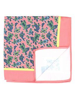 PELUCHE - Elegant Paisley Design Pocket Square For Men Pink