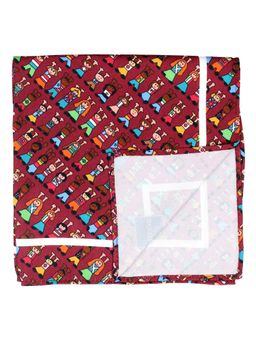 PELUCHE - Cartoon Character Pocket Square For Men Maroon