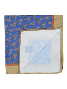 PELUCHE - Beautiful Floral Pocket Square For Men Blue
