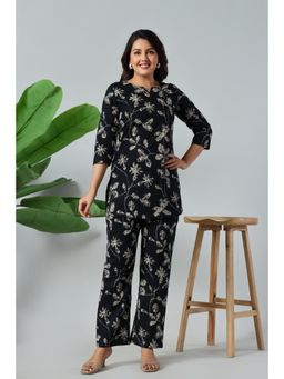 Gahan - Womens Black Floral Printed Co-Ord Set