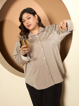 Latigo Bay - Women Khaki Solid Casual Shirt