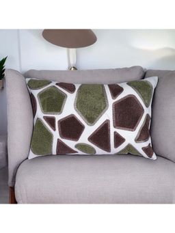 Khaabka - Tessellate Towel Embroidered Cushion cover (Pack of 2) (12x18 inches)
