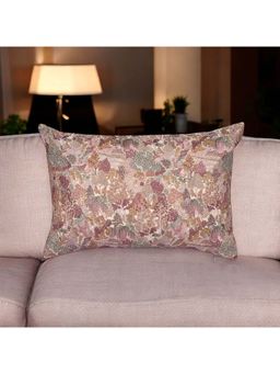 Khaabka - Bloom Florale Silk Embroidered Cushion Cover (Pack of 2) (12x18 inches)