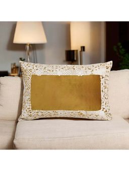 Khaabka - Limea Velvet Embroidered Cushion Cover (Pack of 2) (12x18 inches)