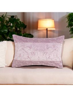 Khaabka - Liora Pearl Velvet Embroidered Cushion Cover (Pack of 2) (12x18 inches)