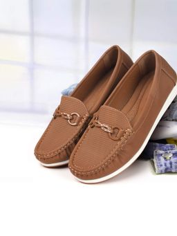 Mochi - Women Tan Slip On Casual Loafers