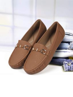 Mochi - Women Tan Slip On Casual Loafers