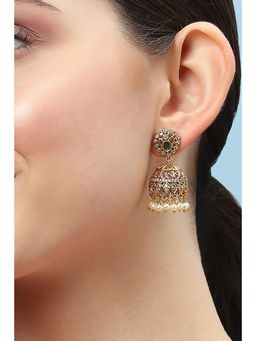 Biba - Gold Green Brass Earrings