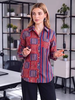 Yufta - Blue Cotton Shirt Top