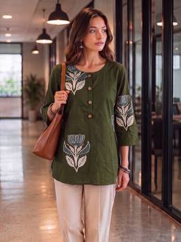Yufta - Green Cotton Top