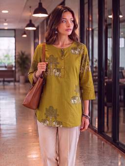 Yufta - Lime Green Cotton Top