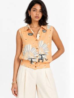 max - Women Printed Beige Top