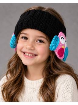 FUNKRAFTS - Black Woven Comfortable Fit Earmuff (7-12 Years)