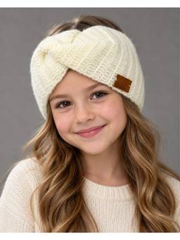 FUNKRAFTS - Off White Woven Comfortable Fit Earmuff (7-12 Years)