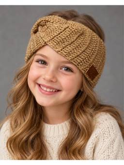 FUNKRAFTS - Beige Woven Comfortable Fit Earmuff (7-12 Years)