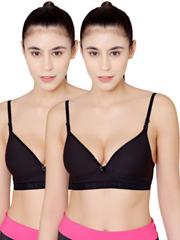 Bodycare - Seamless Wire Free Padded Sports Bra-Pack Of 2 - Multi-Color