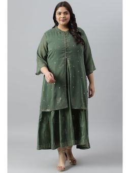 W - Green Geometric Dress-jacket (Set of 2)