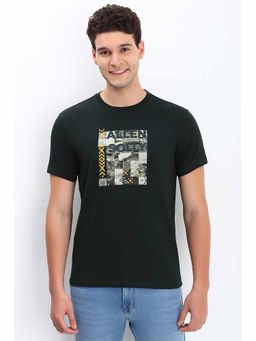 Allen Solly - Men Green Graphic Print Crew Neck Graphic T-Shirts