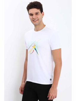 Allen Solly - Men White Graphic Print Crew Neck Graphic T-Shirts