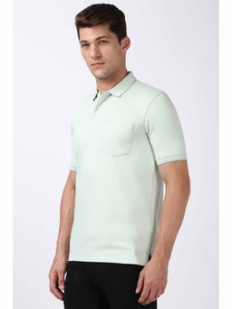 Peter England - Men Green Print Polo Neck Polo T-Shirts