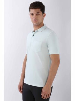 Peter England - Men Green Solid Polo Neck Polo T-Shirts