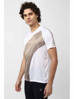 Van Heusen - Men White Print V-Neck T-Shirt