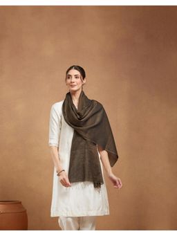 Fabindia - Brown Cotton Blend Hand Woven Stole