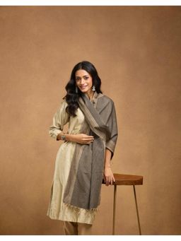 Fabindia - Grey Cotton Silk Stole