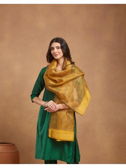 Fabindia - Mustard Silk Blend Hand Woven Stole