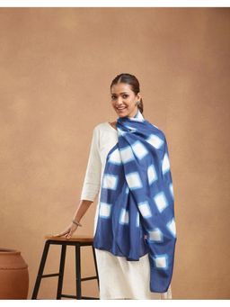 Fabindia - Indigo Viscose Blend Tie & Dye Stole