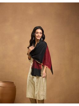 Fabindia - Black Cotton Blend Hand Woven Stole