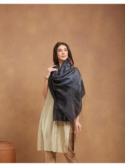 Fabindia - Black Silk Hand Woven Stole
