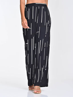Saltpetre - Black Modal Cedar Print Flat Front Pant