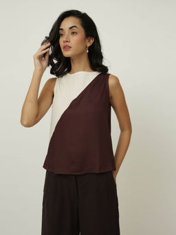 Saltpetre - Tencel Mutli-Color with Coffee Colour Block Top