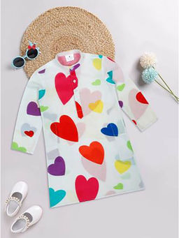 Little Musketeer - Boys Conversational Printed Band Collar Cotton Kurta