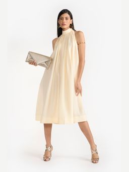 Perona - Scarlett Beige Halter Neck A Line Dress
