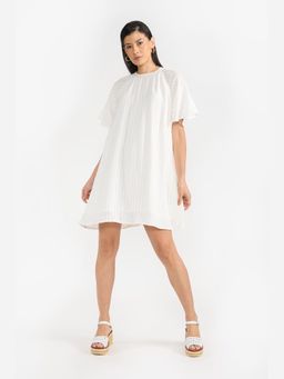 Perona - Georgia White Bell Sleeves A Line Dress